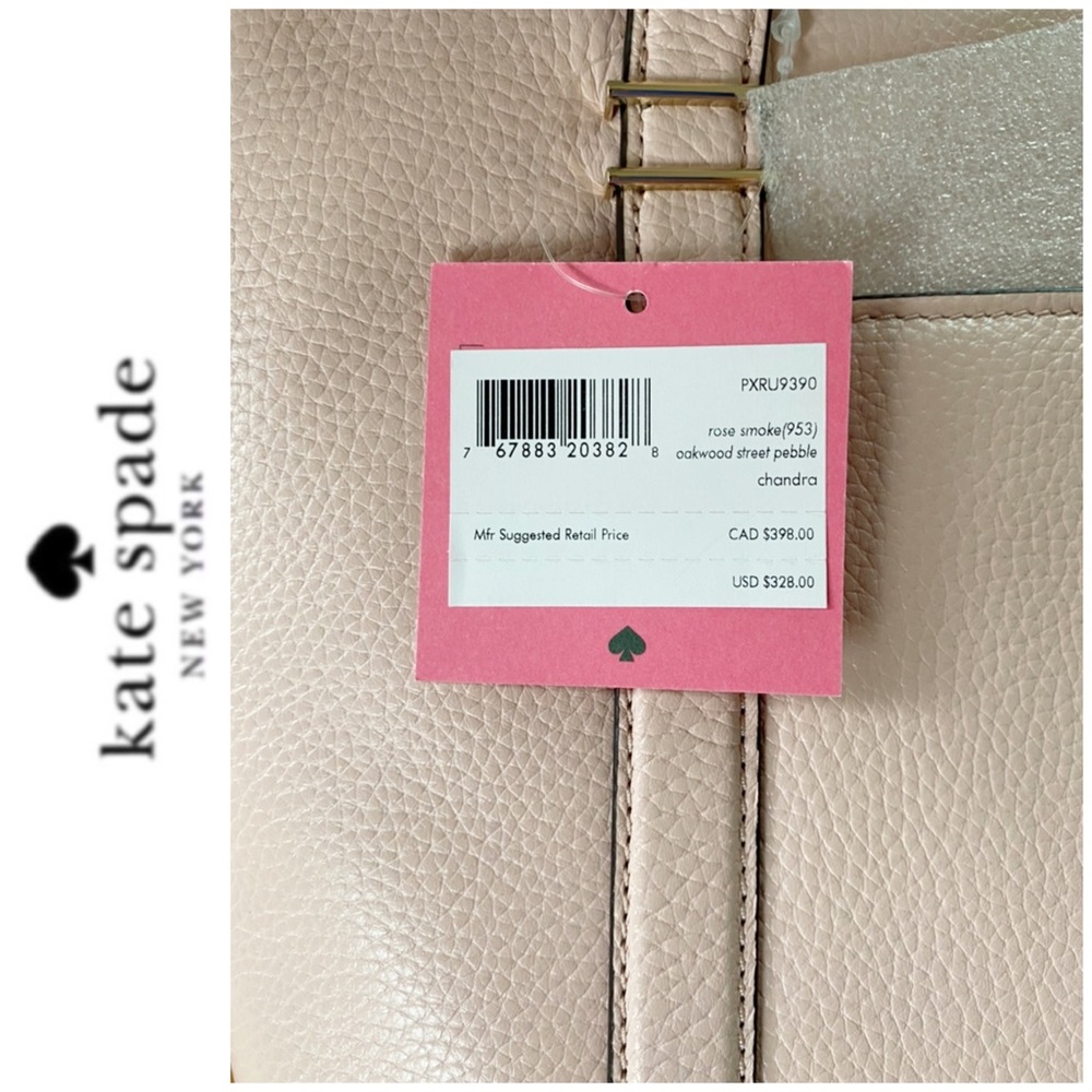 NWT Kate Spade genuine leather zip tote blush - Picture 6 of 6